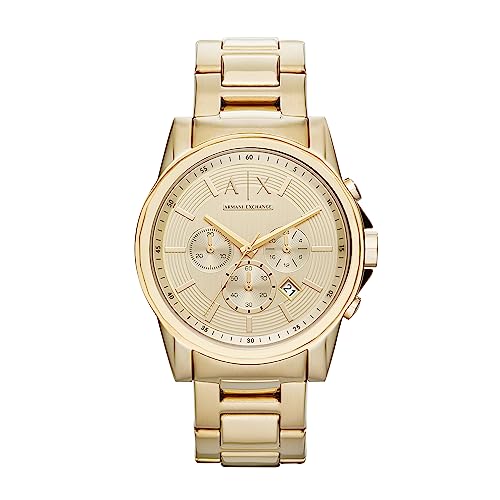 Ax Armani Exchange Men'S Chronograph Gold Tone Stainless Steel Bracelet Watch (Model Ax)