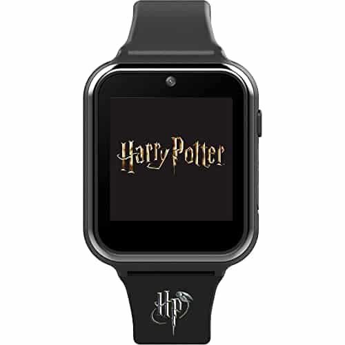 Accutime Kids Harry Potter Educational Learning Touchscreen Black Smart Watch Toy With Black Strap For Girls, Boys, Toddlers   Selfie Cam, Games, Alarm, Calculator, Pedometer 