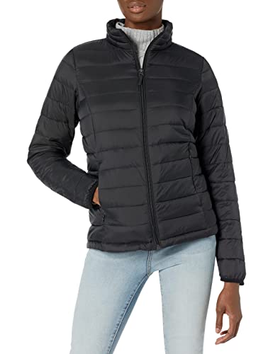 Amazon Essentials Women'S Lightweight Long Sleeve Water Resistant Packable Puffer Jacket (Available In Plus Size), Black, X Large