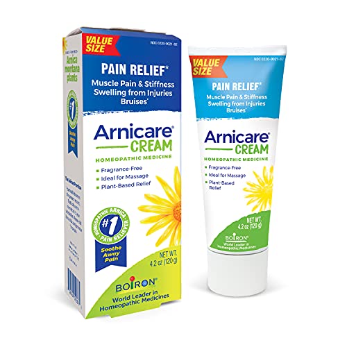 Boiron Arnicare Cream For Soothing Relief For Joint Pain, Muscle Pain, Muscle Soreness, And Swelling From Bruises Or Injury   Fast Absorbing And Fragrance Free   Oz