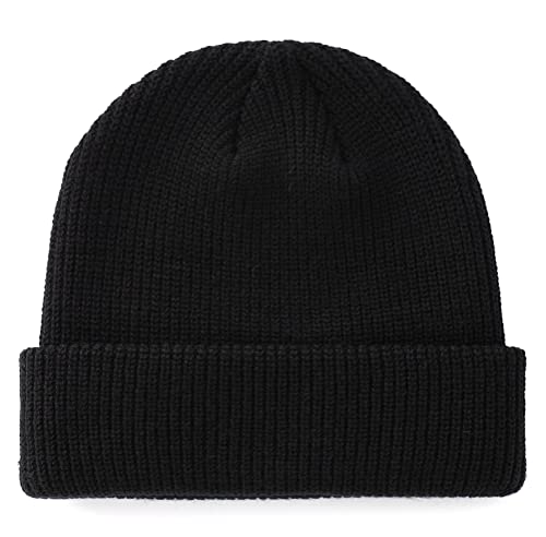 Connectyle Classic Men 'S Warm Winter Hats Thick Knit Cuff Beanie Cap Daily Beanie Hat Black , Cm