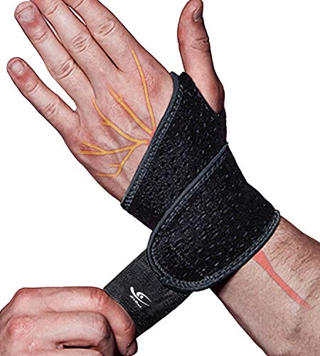 Hirui Pack Wrist Compression Strap And Wrist Brace Sport Wrist Support For Fitness, Weightlifting, Tendonitis, Carpal Tunnel Arthritis, Pain Relief Wear Anywhere Adjustable (B