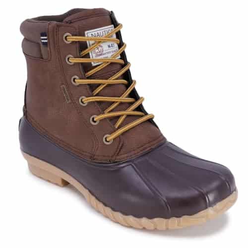 Nautica Mens Duck Boots   Waterproof Shell Insulated Snow & Rain Boot   Winter Shoe   Channing Tan Pebbled