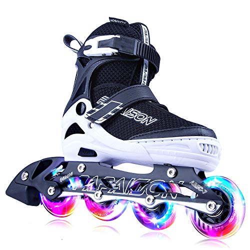 Papaison Adjustable Inline Skates For Kids And Adults With Full Light Up Wheels, Outdoor Roller Skates For Girls And Boys, Men And Women