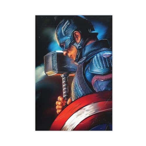 Qinquan America Captain Movie Posters Wall Art Decor Print Canvas Poster Gifts For Boys And Girls Living Room Bedroom Decor Unframexinch(Xcm)