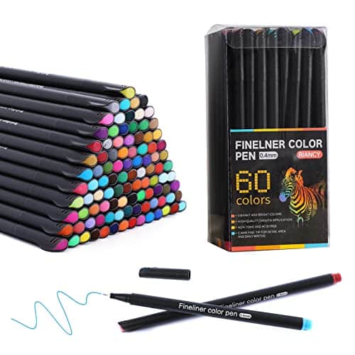 Riancy Set Of Sipa Fine Tip Pens Mm Felt Tips Fineliner For Smooth Consistent Lines On Paper, Perfect For Adult Coloring Writing, Drawing, Teachers Student Projects