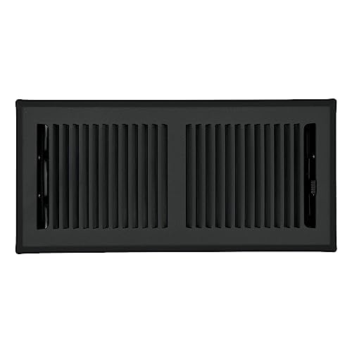 Rocky Mountain Goods  X  Black Floor Register Vent   Heavy Duty Steel Floor Vent With Easy Adjust Airflow Lever ()