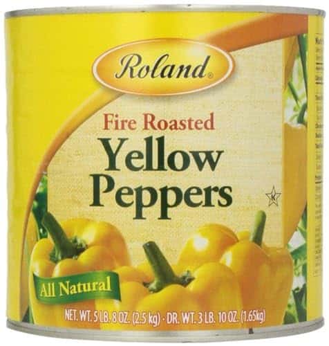 Roland Foods Fire Roasted Yellow Peppers, Whole Peppers, Specialty Imported Food, Lb Oz Can