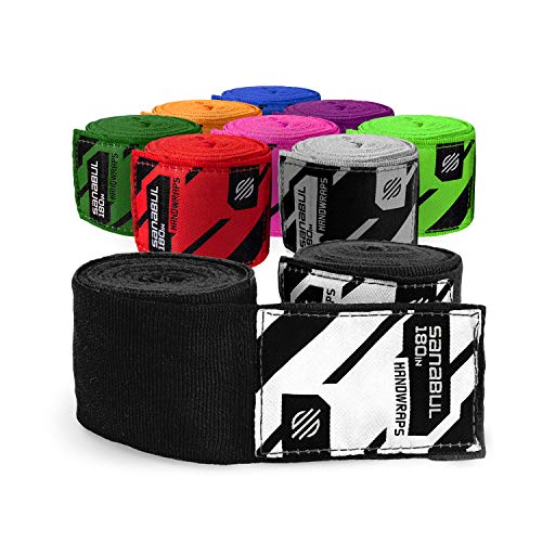 Sanabul Elastic Professional Inch Handwraps For Boxing Kickboxing Muay Thai Mma (Black, )