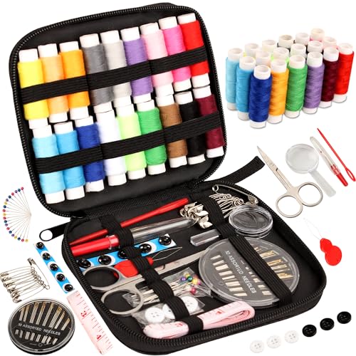 Sewing Kit Basic,Marcoon Needle And Thread Kit With Sewing Supplies And Accessories For Adults,Kids,Beginner,Home,Travel,Emergency Including Scissors,Measure Tape,Needle Threa