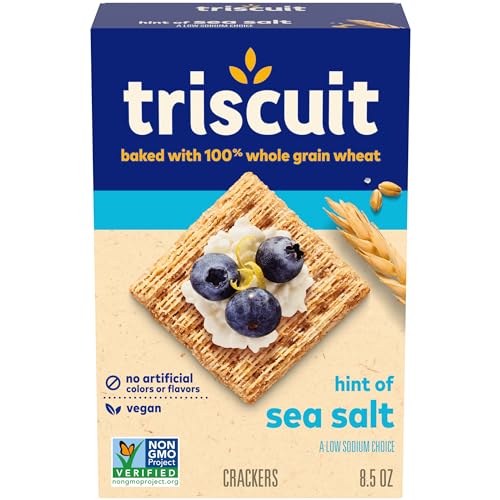 Triscuit Hint Of Sea Salt Whole Grain Wheat Crackers, Vegan Crackers, Oz