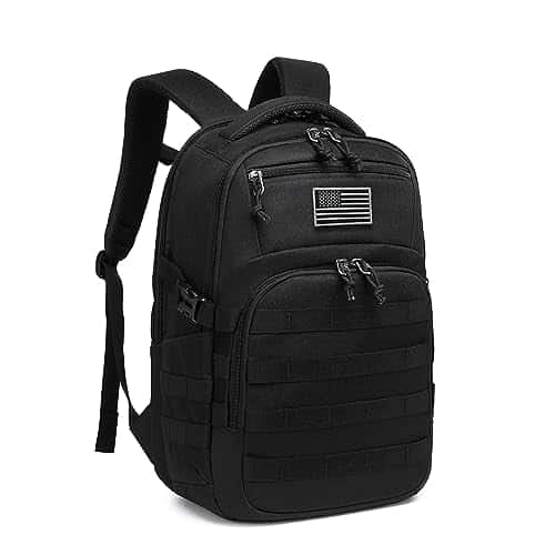 Wotony Military Tactical Backpack, Backpack For Men Black Tactical Backpack Small Tactical Backpack Assault Bag (Black, Inch)