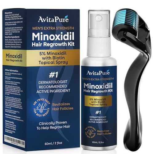 Avitapure Minoxidil Beard Growth Oil, % Minoxidil For Men Beard Growth Spray Infused With Bitoin, Extra Strength Beard Growth Serum To Increase Thickness And Volume Faster