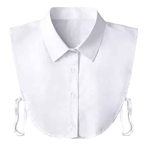 Fake Collar Detachable Dickey Collar Blouse Half Shirts Peter Pan Faux False Collar For Women & Girls Favors, White One Size