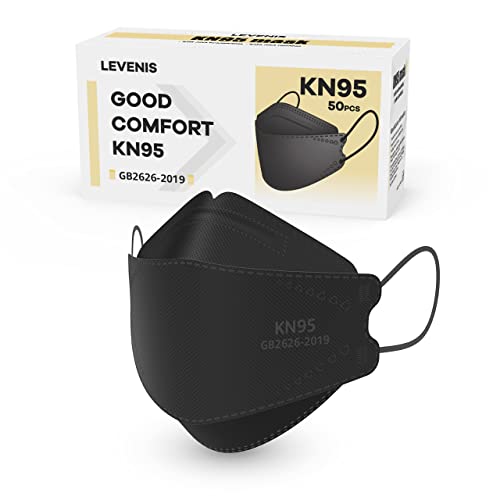 Levenis Knface Masks Pack, Breathable Comfortable And Disposable Knask, Black