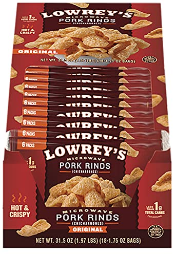 Lowrey'S Bacon Curls Microwave Pork Rinds (Chicharrones), Original, Ounce (Pack Of )