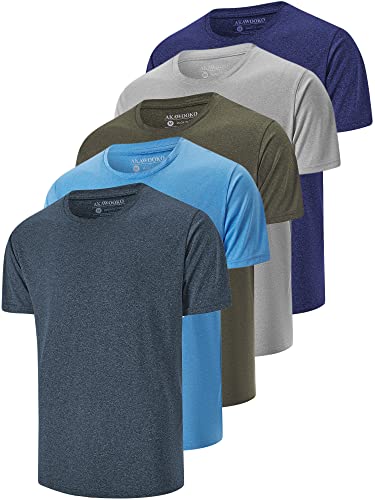 Pack Men'S Dry Fit T Shirts, Athletic Running Gym Workout Short Sleeve Tee Shirts For Men (X Large, Set )