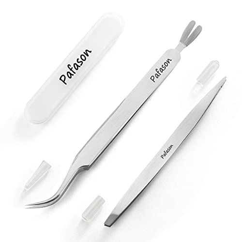 Pafason Stainless Steel Premium Dual Headed Tick Removal Twister Tweezer Set   Remover For Dogs, Cats And Humans With Storage Case