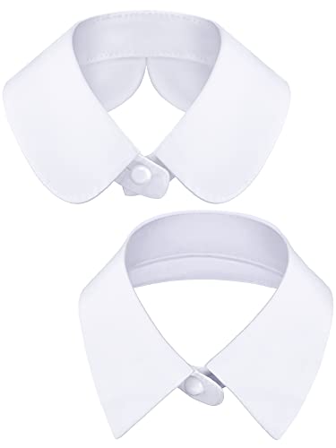 Satinior Pieces Fake Collar Detachable Dickey Collar False Lapel Blouse Collar Women'S Girls Faux Fake Collar, Styles, Medium (White)